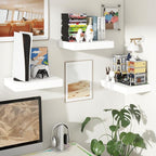 12 Inch Deep Floating Shelves | 16 Inch White Floating Shelves Set of 2 | Rustic White Deep Shelves for Wall | White Wall She