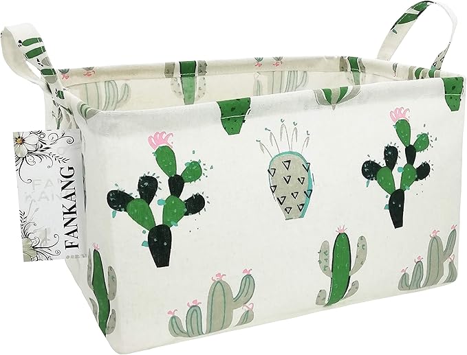 FANKANG Storage Basket,Nursery Hamper Canvas Laundry Basket Foldable with Waterproof PE Coating Storage, Office, Bedroom, Clo