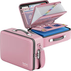 DocSafe Fireproof Document Box with Lock＆Shoulder Strap,Hard Case File Organizer with Accordion File Folder,Multi-Layer Porta