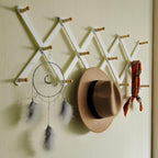 SKOLOO Hat Rack for Wall with 14 Hooks, Solid Wooden, Modern, Expandable Coat Rack Wall Mount for Coats, Hats, Bags, Baseball