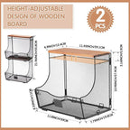Honeydak 2 Pack Stackable Fruit Basket with Lid and Label Plate, Wall Mounted or Kitchen Countertop Metal Wire Storage for On