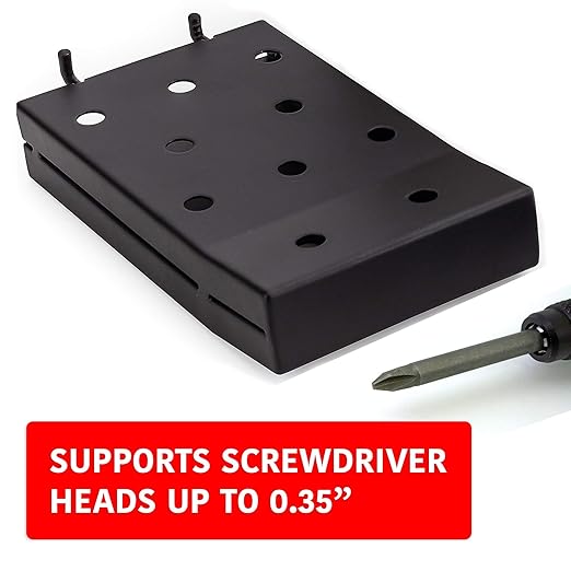 Pegboard Screwdriver and Wrench Holder Set Peg Board Accessories, Organize Wrenches and Screwdrivers on Pegs. Heavy Duty Blac