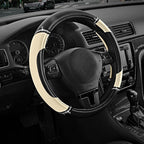 Road Comforts Leather Steering Wheel Cover - Made with PVC Leather - Anti-Slip, Universal Fit 14 1/2 inches to 15 inches - Mi