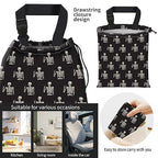 Car Trash Bag Large Hanging Can for Back of Seat, Cute Waterproof Car Garbage Bag for Vehicle, Travelling, Outdoor Cool Skull Human