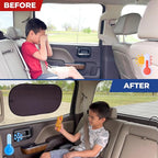 EcoNour Car Side Window Shades | Medium - 2 Pack Sunshade for Kids | Automotive Sun Protection from UV and Sun Glare | Car Baby Accessories (20"x12")