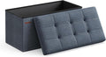 SONGMICS Mazie Collection - 30 Inches Folding Storage Ottoman Bench, Ottoman Foot Rest, End of Bed Bench, Storage Chest, Load