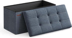 SONGMICS Mazie Collection - 30 Inches Folding Storage Ottoman Bench, Ottoman Foot Rest, End of Bed Bench, Storage Chest, Load