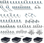 Triton Products 76983 DuraHook Kit Zinc Plated Steel Hook and Bin Assortment for DuraBoard 1/8-Inch and 1/4-Inch Pegboard, 83