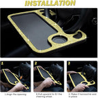 eing Bling Auto Steering Wheel Desk, Laptop,Tablet, Notebook Car Travel Table, Food Eating Hook On Steering Wheel Tray, for Constant Travelers, Fits Most Vehicles Steering Wheels,Yellow