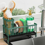 Cisily Sponge Holder for Kitchen Sink, Sink Caddy Organizer with High Brush Holder, Kitchen Countertop Organizers and Storage