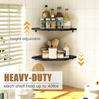Fun Memories Corner Shelf Wall Mount, Floating Corner Shelves, Set of 4 Corner Wall Shelf Organizer, Rustic Wood Wall Storage