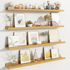 Fun Memories Picture Ledge Shelf, Floating Shelves Set of 4, 40 Inch Picture Shelves for Wall with Ledge, Large Nursery Book 