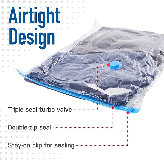 Spacesaver Variety Vacuum Storage Bags for Comforters, Blankets & Clothes – Sealed Compression Bags with Hand Pump – Space Sa