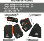 Beeyond Compression Packing Cubes Set - 6 Pieces for Travel and Luggage Organization, Includes Large & Small Cubes, Accessori