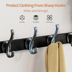 29 inch Coat Rack Wall Mount with Shelf, Set of 2 Heavy Duty Coat Hooks Wall Mount, Entryway Coat Hanger Wall Shelf with Key 