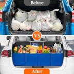 Lifewit Reusable Grocery Bags, Heavy Duty Foldable Shopping Bags with Reinforced Handles, Extra Large Utility Tote Stay Open, Sturdy Standing Carry Box for Kitchen, Car Trunk, 24L Blue, 4 Packs