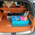 Collapsible Waterproof Car Trunk Organizer, Soft PVC Storage Bin with Rugged PVC-Coated Fabric for SUV & Truck (Stone Gray, PLU
