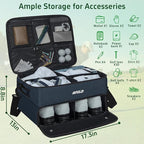 ANILD Golf Trunk Organizer, 2 Layer Golf Storage Case with Separate Ventilated Compartment for 2 Pair Shoes, for Balls, Tees,