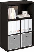 Furinno Cubicle Book Shelf, 5-Cube Bookshelf, Extra Thick Frame Cube Storage Organizer Bookcase with Closed Back, 15.3 x 29.9