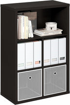 Furinno Cubicle Book Shelf, 5-Cube Bookshelf, Extra Thick Frame Cube Storage Organizer Bookcase with Closed Back, 15.3 x 29.9