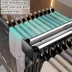 Pull-Out Closet Valet Rod, Bearing 40kg Retractable Clothes Coat Hanger, Aluminum Alloy Adjustable Closet Rod, Damping Buffer
