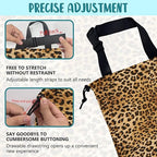 Car Trash Bag Brown Leopard Leak-Proof Waterproof Car Garbage Bag with Drawstring Foldable Canvas Trash Bin with Adjustable Buckle for Car Accessories, Travelling, Camping
