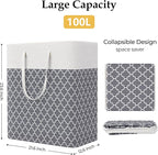 StorageRight Laundry Basket Hamper Large Collapsible Laundry Hamper with Easy Carry Handles，Freestanding Clothes Hampers for 
