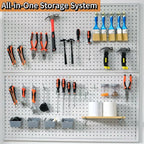 Pegboard Metal Hooks Kit 90PCS - Heavy Duty Utility Set for Garage & Workshop Organization, Wall Hanger Holder with Locks, No