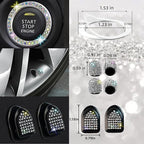 NBTEPEM 30 Pcs Multicolor Bling Car Accessories Set for Women, Steering Wheel Cover Set, Bling Console Cover, Seat Belt Cushion, Shift Knob Cushion, Cup Coaster, Rhinestone Car Hanging Accessories