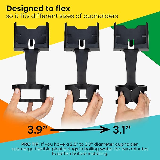 Cup Holder Phone Holder Mount for Car - Universal Adjustable Expander Cradle Hands-Free Driving - Compatible with All Smartphones Car Mount for iPhone Samsung Google Android Mobile Black 2-Pack