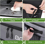 Golf Trunk Organizer, Waterproof Car Golf Locker with Separate Ventilated Compartment for 2 Pair Shoes, Golf Storage for Balls, Tees