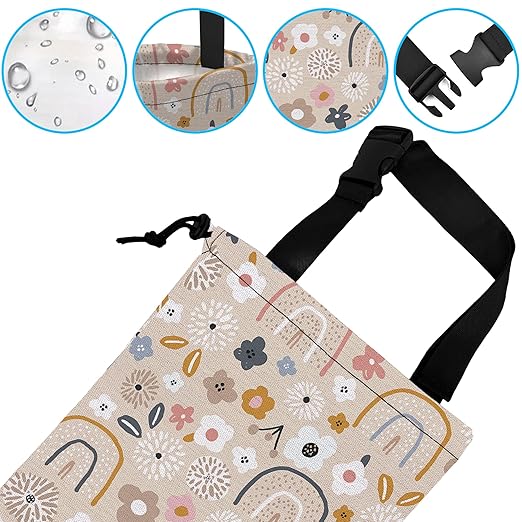 Car Trash Bag Hanging Creative Floral Rainbows Car Trash Can Waterproof Garbage Bag Hanging for Car Back Seat