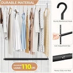 STORAGE MANIAC Adjustable Closet Rod Hanging Clothes Heavy Duty Closet Extender Hanging Rod Space-Saving Clothes Hanging Bar 