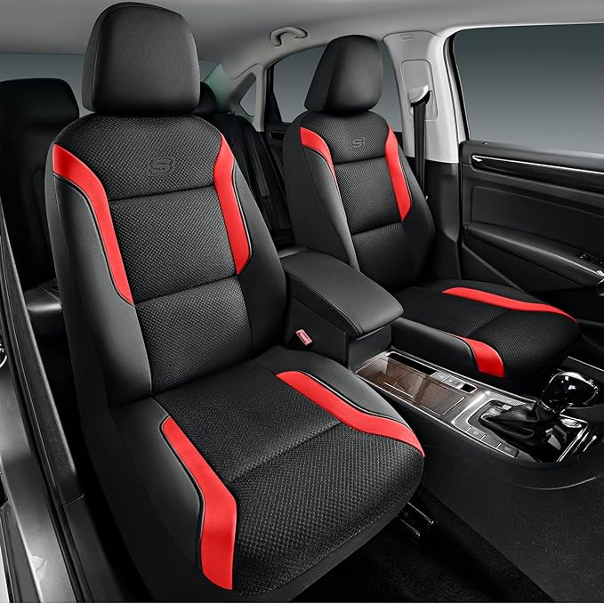 Skechers Memory Foam Car Seat Covers, Air Cool Mesh Thick Seat Covers, Car Seat Covers Front Seats Airbag Compatible, Automot