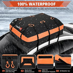 Roof Bag, Waterproof Soft Car Top Carrier Without Rack, 21 Cubic Feet Cargo Carrier for Top of All Vehicles with/Without Rack, Includes Anti-Slip Mat, 6 Door Hooks, Luggage Lock, Storage Bag