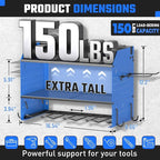 ZESEN Power Tool Organizer with Charging Station, Heavy Duty 4 Layer Drill Holder Wall Mount Garage Shelf Rack with 6 Outlet 