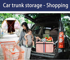 Homeve Trunk Organizer for Car, Waterproof Collapsible 3 Compartments Car Organizer, Foldable Storage for Car Accessories, Too