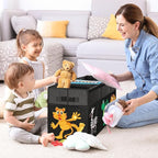 Extra Large Toy Box, Collapsible Sturdy Toy Storage Organizer with Lids, Dinosaur Storage Box for Boys Girls, 42"x16"x14" Kid