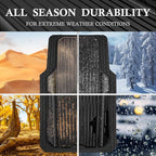 CAR PASS Heavy Duty Rubber Car Mats Metallic,Aluminum Film All Weather Floor Mats Waterproof Universal Trim to Fit SUVs Sedans Vans 4 Piece Anodized Deep Dish Two-Tone Sporty Carbon Fiber Black Chrome