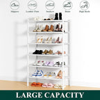 Smiry Shoe Rack, 6 Tier Thick Bamboo Shoe Organizer, Stackable Free Standing Wooden Shoe Storage Shelf for Closet, Entryway, 