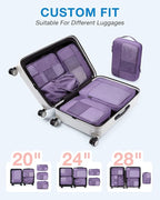 BAGSMART Compression Packing Cubes for Travel, 6 Set Packing Cubes for Carry on Suitcases, Compression Travel Cubes & Suitcas