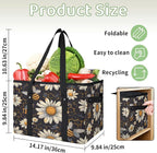 Reusable Grocery Bags Heavy Duty Shopping Bags Foldable Large Tote Bags with Long Handles & Hard Bottom