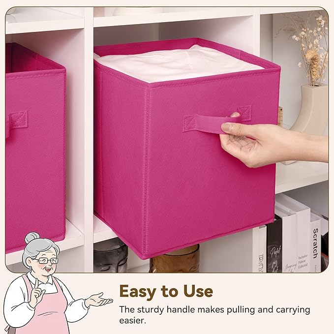 GRANNY SAYS 11 Inch Cube Storage Bins, Cube Storage Organizer, Fabric Storage Bins, Storage Cubes for Shelves, Closet, Toy St