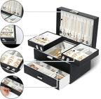 Dajasan Jewelry Organizer Box, Large Jewelry Boxes for Women Girls, Space-Saving 3 Layers Jewelry Storage Case with Drawer, M