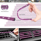 CAR PASS 30 PCS Bling Pink Car Set for Women, Bling Steering Wheel Covers Set 15 Inch, Shining Rhinestone License Plate Frame, Sparkly Diamond Phone Holder, Cute Interior Set Decorations, Pink Diamond