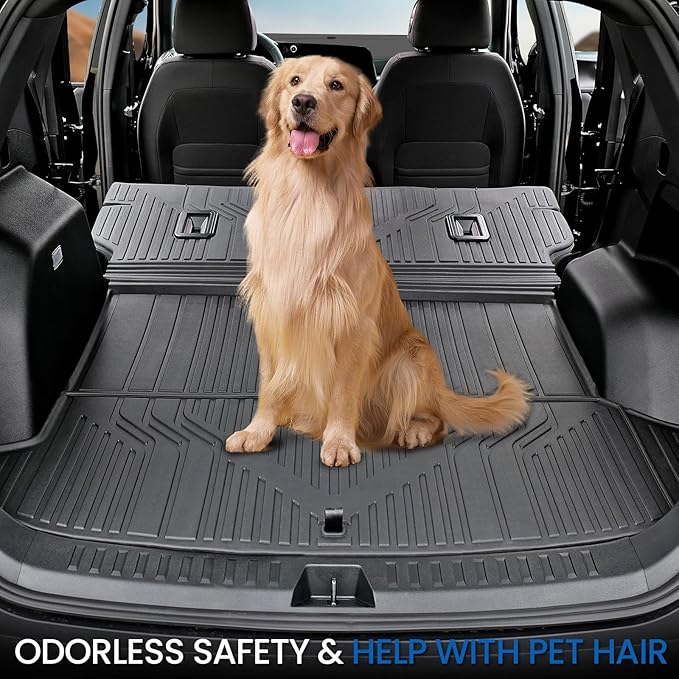 Cargo Mat with Backrest Mat for 2025-2026 Chevy Equinox(Only Gas)/GMC Terrain, All Weather TPE Trunk Cargo Mat Car Accessories for Chevrolet Equinox
