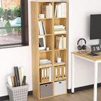 Cube Shelf Organizer, 6 Cube Oak Open Shelf, Freestanding 6-Tier Low Bookcase, DVD Shelf & Lego Display for Living Room, Bedr