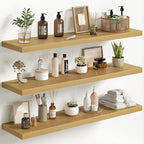 Fun Memories Floating Shelves for Wall 40 Inch Set of 3, Farmhouse Floating Shelves with Invisible Heavy Duty Bracket, 10 Inc