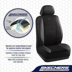 Skechers Air-Cooled Memory Foam Seat Covers,Mesh Thick Car Seat Covers,Piping Leather Car Seat Covers Front Seats,Airbag Comp