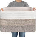 JMvicyroam Woven Blanket Basket,65L Large Storage Bin for Blankets Toys Clothes,Decorative Rope Basket for Living Room Bedroo